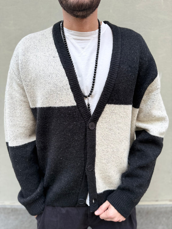 Cardigan bicolor Solid