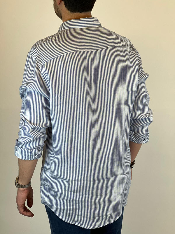 Camicia Telamira Righe Bianco/Azzurro