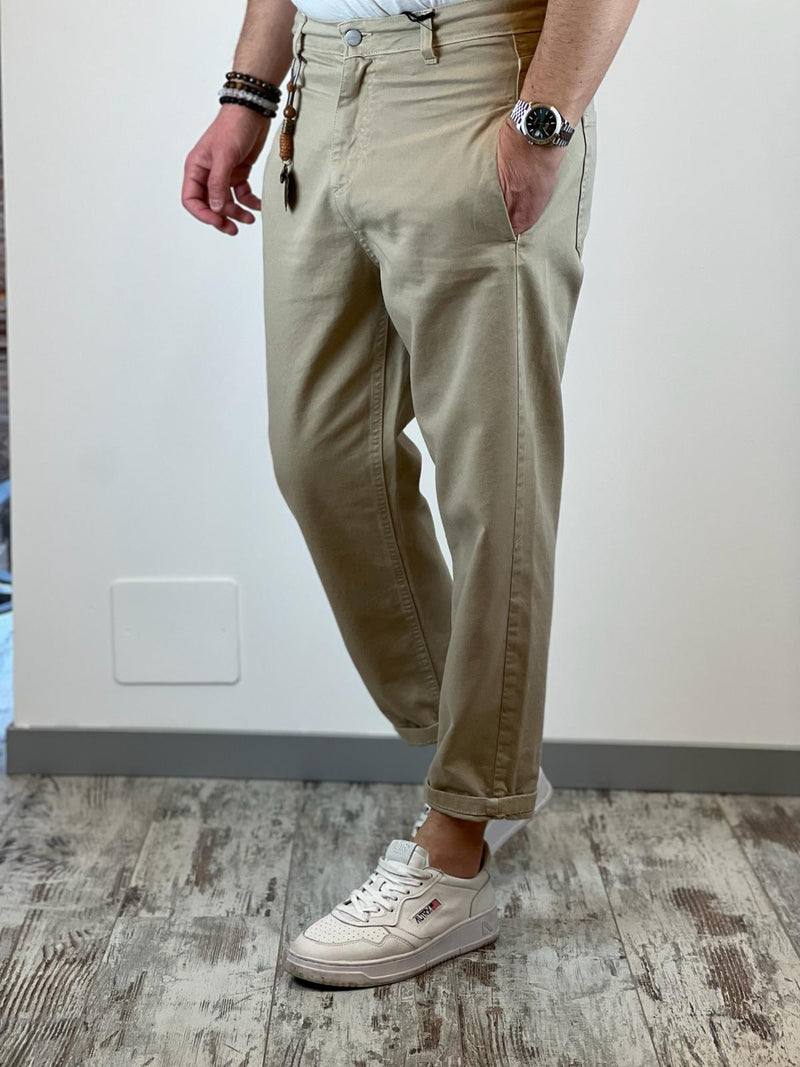 Jeans Over/D Tapered Beige