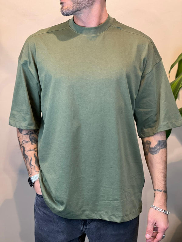 T-Shirt Over/D Verde Militare Oversize