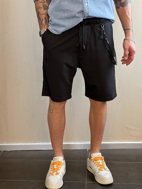 Shorts Over/D Tapered Elastic Nero